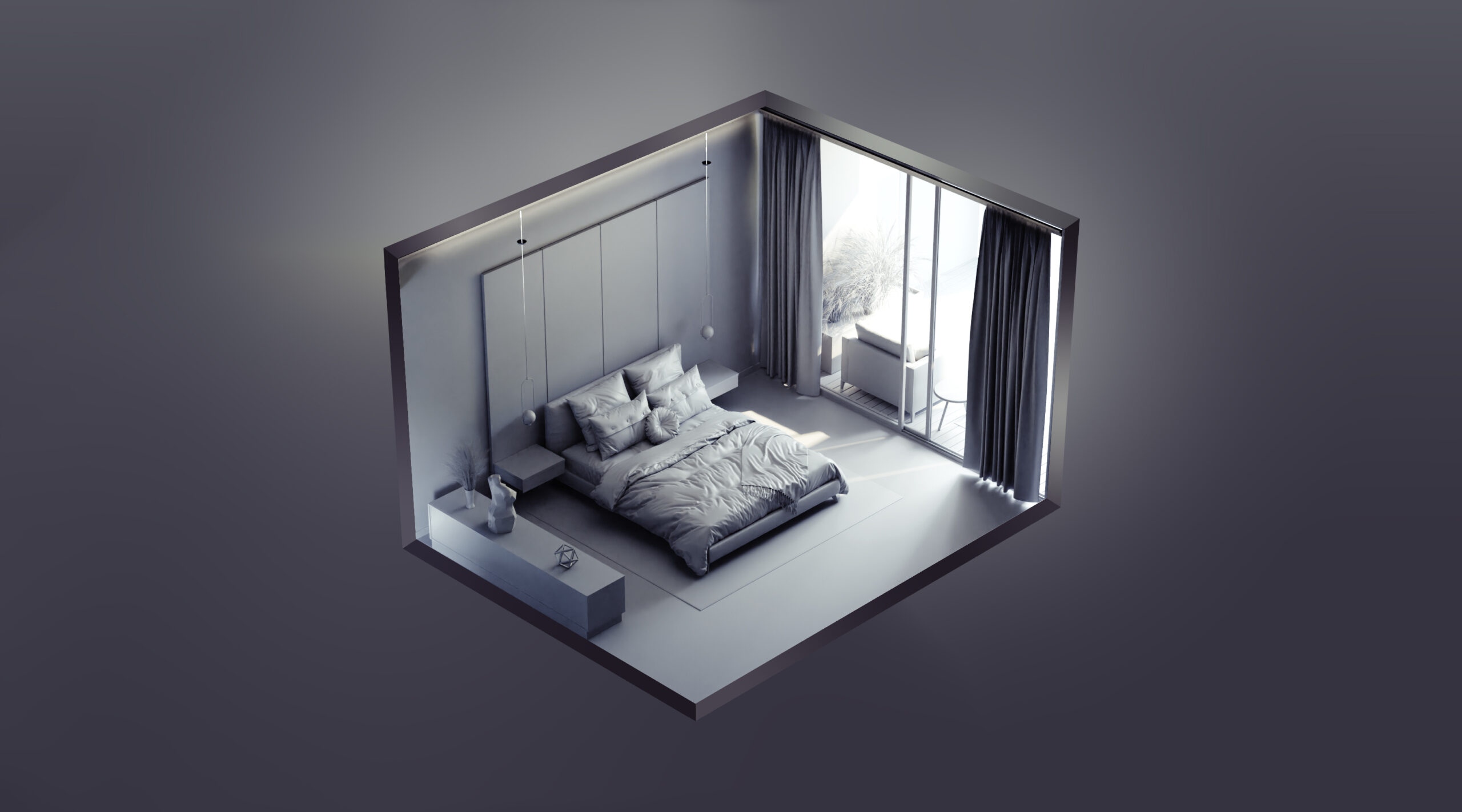 Bedroom Interior - Isometric view modeling